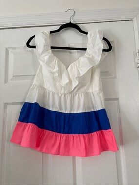 NWT Lilly Pulitzer Emie Ruffle Top Tiered Colorblock